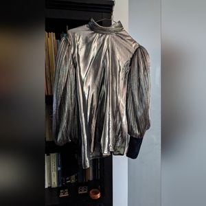 Vintage Modica Boutique Silver Top with Velvet Cuffs